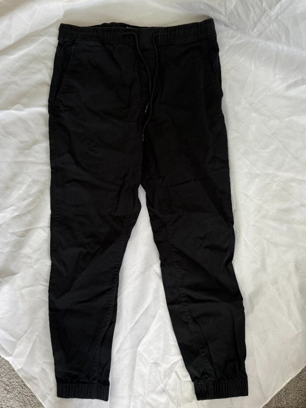 Mens Levi’s Denizen Black Jogger Pants Elastic Cuff Drawstring Waist Casual